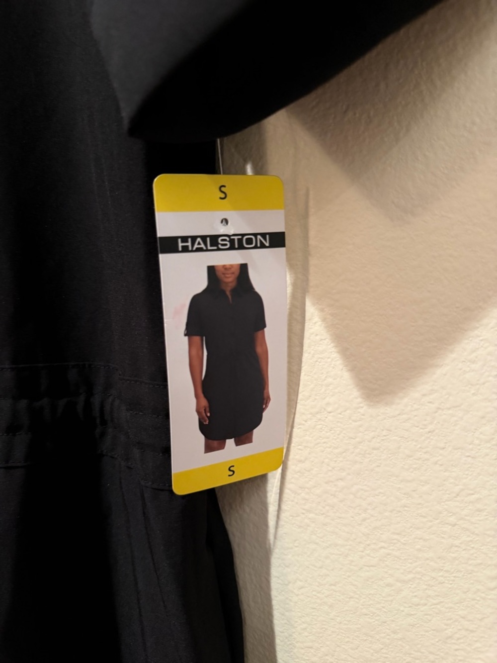 NWT Halston Heritage Black Button-Front Midi Shirt Dress - Picture 12 of 13
